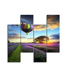 Homemania Muurschildering, Heteluchtballonnen, 4 Natuur- en Landschapslandschappen per Woonkamer, Meerkleurig, 76 x 0,3 x 50 cm, HM204PMDF50, MDF