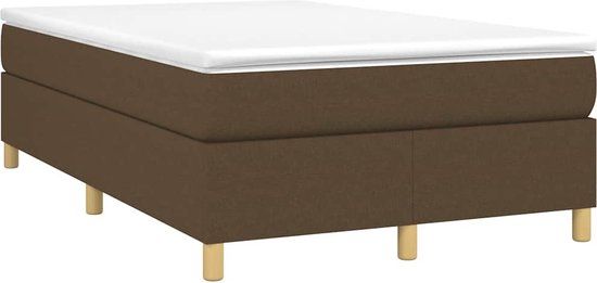 vidaXL Boxspring met matras stof donkerbruin 120x190 cm