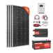 VEVOR 800W Kit solaire, système complet pour installation hors réseau, incluant 4x panneaux solaires monocristallins 200W, batterie LiFePO4 12,8V 300Ah, régulateur de charge MPPT 60A et onduleur 12V 2000W, système photovoltaïque hors réseau pour usage domestique