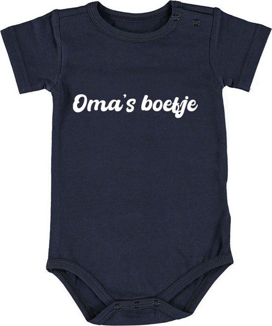 Oma's boefje Romper - Blauw - Maat 62/68 - Katoen
