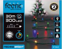 Feeric lights & Christmas Feeric lights Kerstverlichting - Gekleurd - 30 meter - 300 LED Lampjes - Transparant Snoer