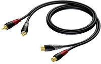Procab CLA850 2x RCA male - 2x RCA female kabel 5m