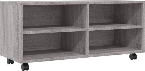 vidaXL Tv-meubel met wieltjes 90x35x35 cm bewerkt hout grijs sonoma