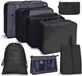 TRANKIELO® - Ensemble de 8 organisateurs de voyage – Sacs de rangement étanches pour vêtements et chaussures – Léger et pliable