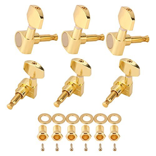 VGEBY Set van 6 gesloten stemwervels van zinklegering string tuning Key pegs voor akoestische gitaar/elektrische gitaar