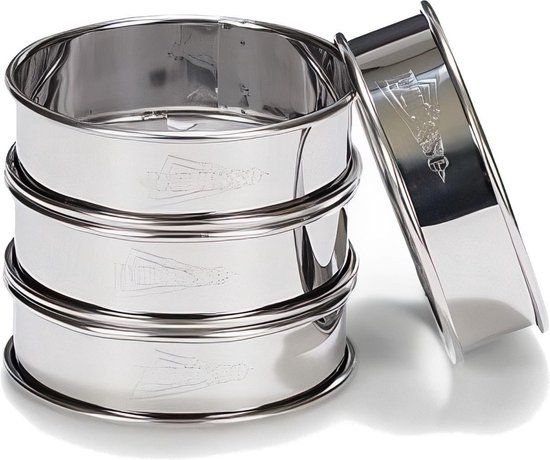 Patisse Flanringen Set - 4 stuks - 8 cm - RVS - Zilver