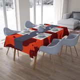 Bonamaison Tafelkleed, Anti-Mold, Sneldrogend, Waterdicht, 100% Polyester Tafellaken, Oranje Bordeaux, 140 x 200 Cm