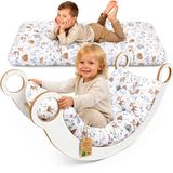 Totsy baby Klimboog kussen & vloerkussen voor kinderen 60x120 cm - vloermatras omkeerbaar – zitkussen voor de wipstoel spelen lezen ontspannen kinderkamer katoen Oeko-Tex Hert met beren