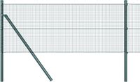 vidaXL - gelast - draadhek - met - grondbevestiging - 25 - x - 0,4 - m - Groen - Mesh