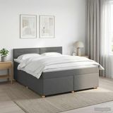 vidaXL Boxspringbed met matras, donkergrijs, 140 x 200 cm