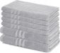 Lavea® Set de 6 serviettes de bain – 100% Coton éponge – 4 serviettes 50x100 cm et 2 serviettes de douche 70x140 cm – Argent