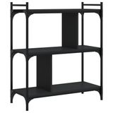 VidaXL Boekenkast 3-laags 76x32x88 cm bewerkt hout zwart