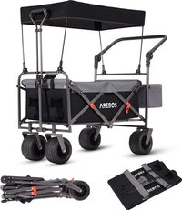 AREBOS Luxe Bolderkar Opvouwbare - Bolderkar Luchtbanden - XXL Tas - Zwart/Grijs