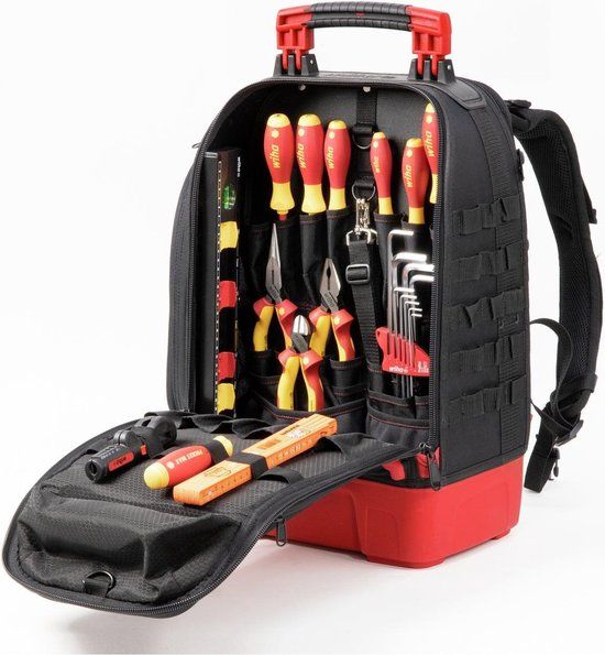 Toolstation Wiha 45528 Gereedschapsrugzak Electricien 27-delig - 385 x 260 x 530 mm