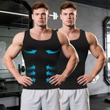 MEETWEE MEETYOO Corrigerend hemd Sportvest Mouwloos Shapewear Hemd Buikcontrole Ademend Gym Onderhemd Zwart L