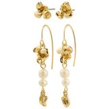 PILGRIM gold plated oorbellen Luis (set van 2)