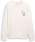 Tom Tailor Denim Sweatshirt met relaxte pasvorm en Snoopy-print op de rug - Maat L - Gardenia White