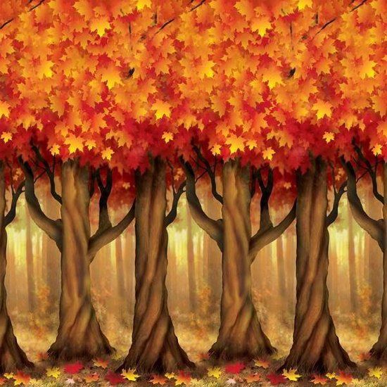 Scenesetter Herfst bomen - Feestaccessoire