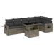 vidaXL 7-delige Loungeset met Kussens, Poly Rattan, Grijs