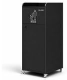 GOLDINOX Poubelle "MERCI" en bois de charbon noir, 100 litres, PREMIUM