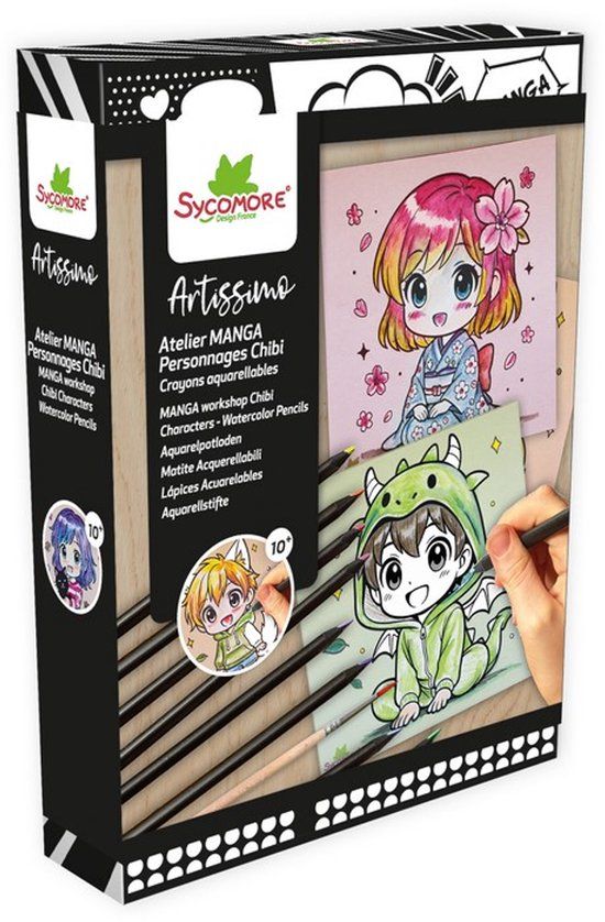 Sycomore Manga - S Atelier manga crayons aquarellables – Chibi - 10a+