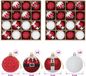 vidaXL Kerstballenset - 32 stuks - Rood en Wit - Ø 6 cm - Kunststof