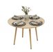 Relaxdays Table de salle à manger, ronde, 75 x 90 cm, MDF et bambou, naturel