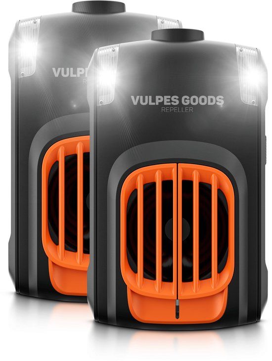 Vulpes Goods® Verjager - Marterverjager - Steenmarter Verjager - Marterbestrijder - Binnen - Automatische Frequenties & flitslichten - USB & Auto accu - Marters, Muizen & Ratten - PRO V2 - 2 stuks