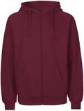 Neutral Unisex Tiger Cotton Hoodie With Zipper NET63301 - Bordeaux - XS