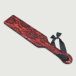 Pagaie en cuir avec pointe et ruban de satin - Rouge/Noir