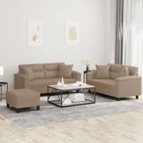 Maison Exclusive - Ensemble de canapés 3 pièces avec coussins, en similicuir marron cappuccino