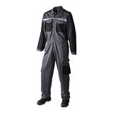 J.A.K. 102085006 Serie 10208 Werkoverall, 100% katoen, grijs/zwart, maat 3XL