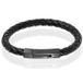 LGT JWLS LGT Jewels Leren armband Heren Edelstaal Zwart - 19cm