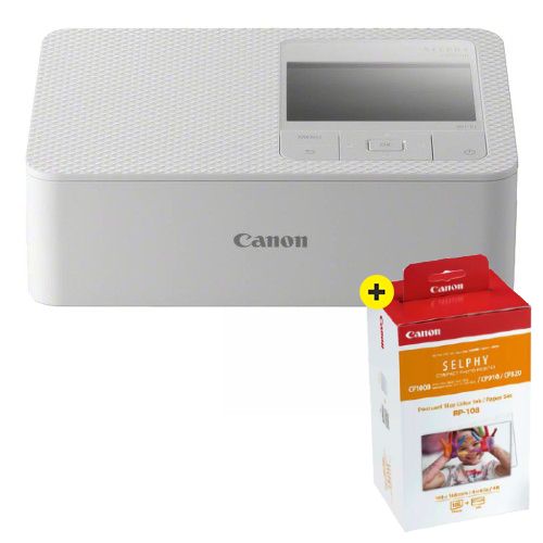 Canon SELPHY CP1500 White + RP-108 Photo Paper Pack (108 Prints)