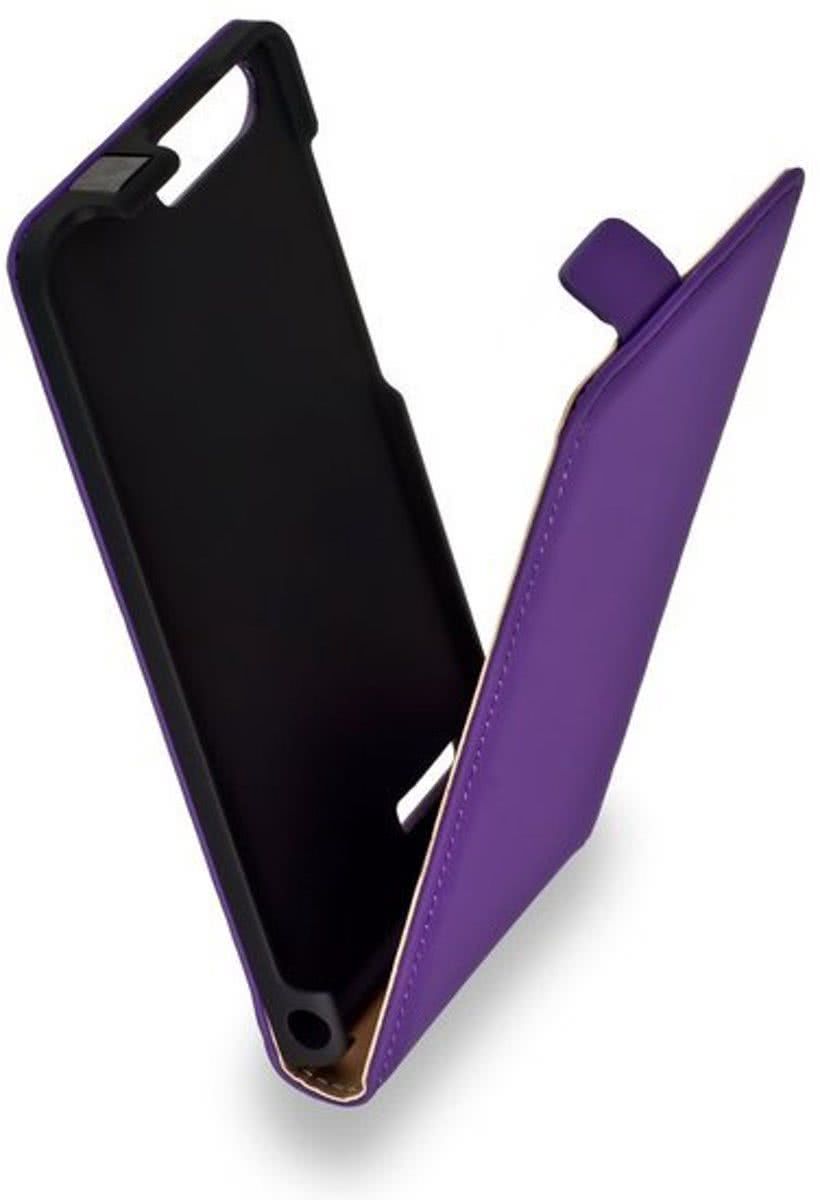 LELYCASE Paars leder flipcase voor Huawei Ascend G6 4G case Telefoonhoesje