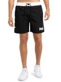 Lonsdale Thorpe strandshort, normale pasvorm, zwart/wit - S