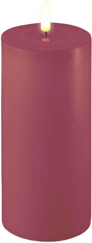 Deluxe Homeart LED Kaars - 10 x 20 cm - Magenta - Wax - Batterij - Met Afstandsbediening