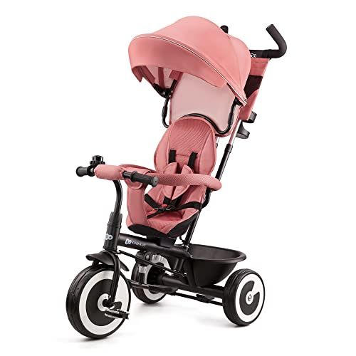 Kinderkraft ASTON Driewieler - Roze - 9m+ - 25kg - Draaibare Zitting - Duwstang