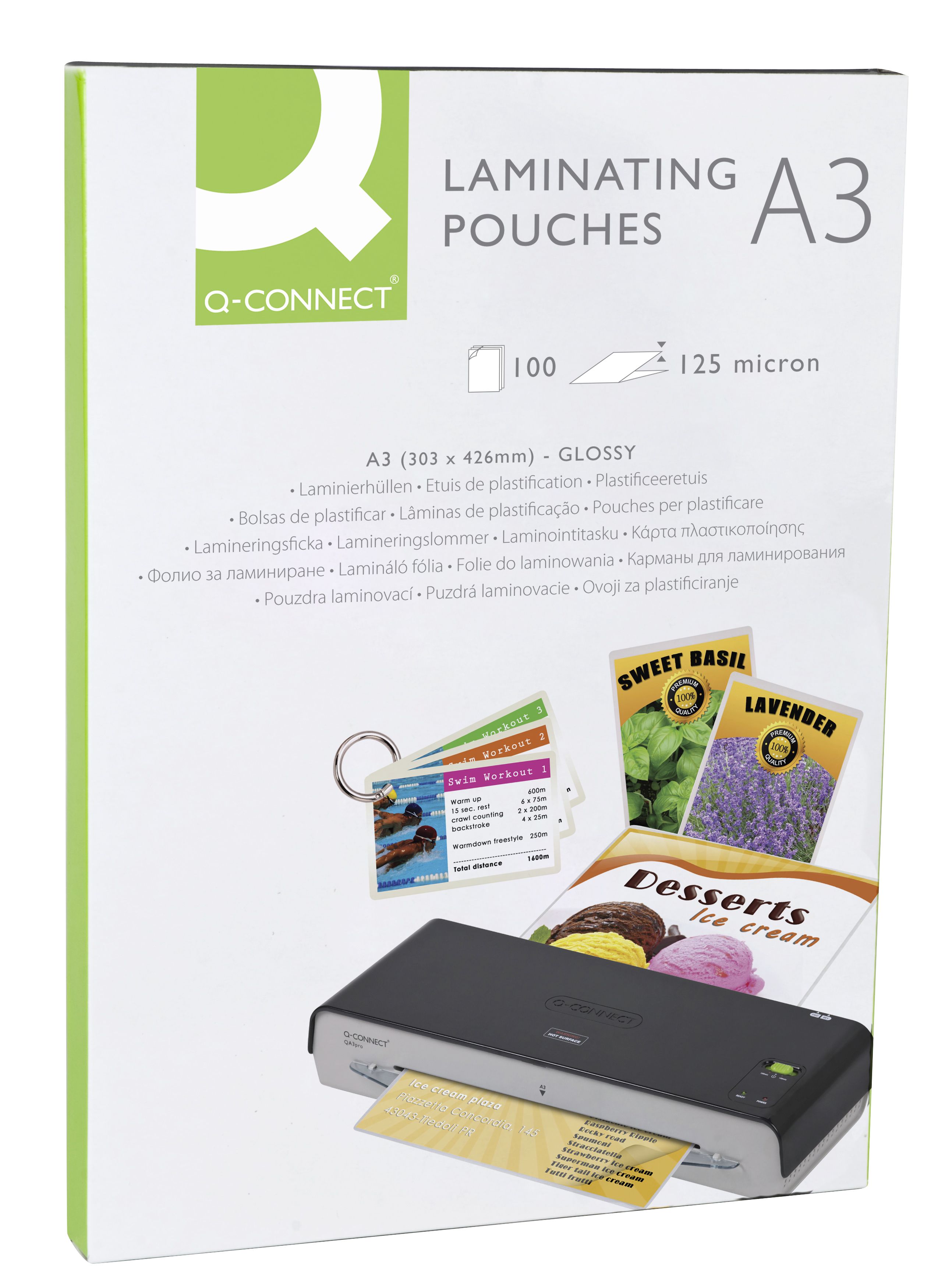 Q-CONNECT lamineeretui A3 2x 125 micron 100 stuks
