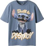 NAME IT T-shirt garçon NKMNILA STITCH NREG SS TOP BOX LNOOS WDI - Coton - Taille 110 - Flint Stone