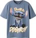 NAME IT T-shirt garçon NKMNILA STITCH NREG SS TOP BOX LNOOS WDI - Coton - Taille 110 - Flint Stone
