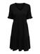 ONLY - ONLBLOOM LIFE S/S V-NECK FRILL DRESS JRS - Meisjes - Mini jurken - XS - Zwart