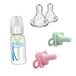 Bouteille & Tétine Rose/Vert Pack
