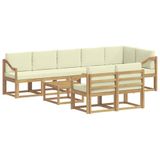 vidaXL - Buiten - bank - set - 9 - st - Wit - en - crèmekleurig - Polyester