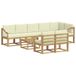vidaXL - Buiten - bank - set - 9 - st - Wit - en - crèmekleurig - Polyester