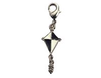 INNSPIRO NICE CHARMS metalen hanger draak zwart en wit met karabijnhaak 11x27mm 25u, 19x7mm., Metaal, Geen edelsteen