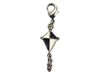 INNSPIRO NICE CHARMS metalen hanger draak zwart en wit met karabijnhaak 11x27mm 25u, 19x7mm., Metaal, Geen edelsteen