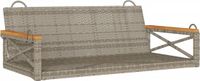 vidaXL Schommelbank 109x62x40 cm Poly Rattan Grijs