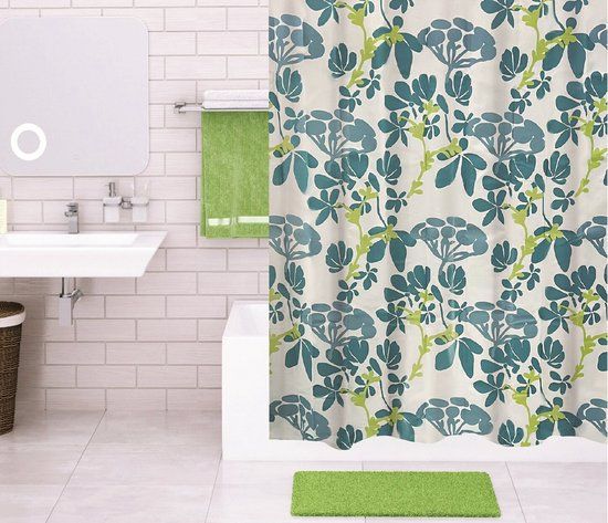 IFC Papillon Douchegordijn - Bloem Blauw - 180x180 cm - Schimmelvrij - Textiel