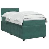 vidaXL Boxspringbed met matras, donkergroen, 90 x 200 cm, fluweel
